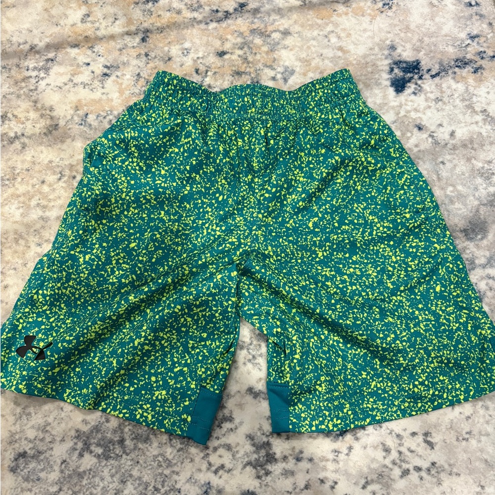 Under Armour Teal and Yellow Athletic Shorts